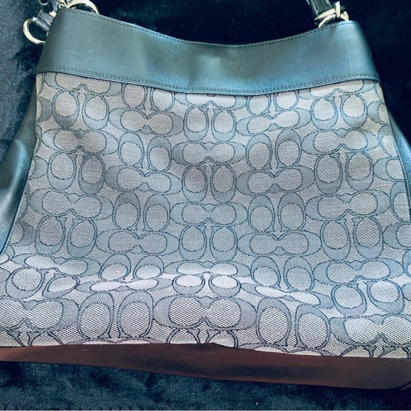 1 bag Coach original Oversized Purse Black and Gray Pre-Owned - Picture 6 of 10